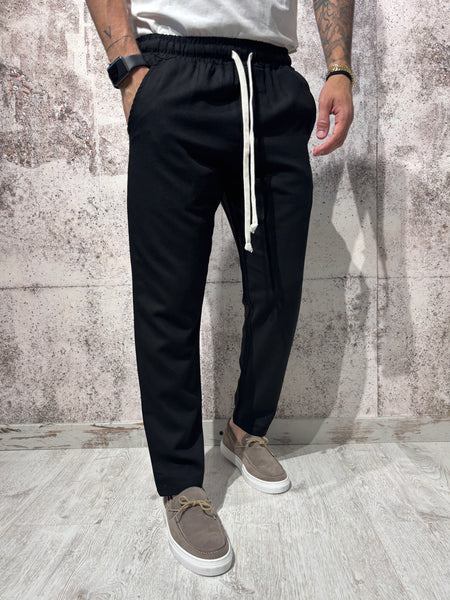 Pantalaccio nero misto lino