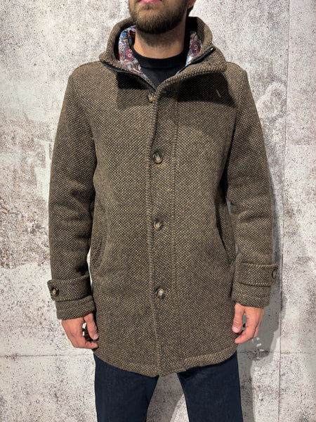 Cappotto mod. parka lana tabacco