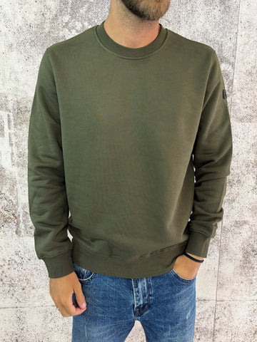 Felpa girocollo basic verde militare
