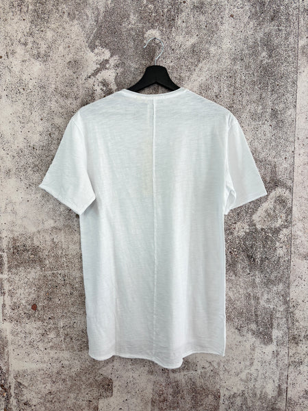T-Shirt bianca cotone fiammato