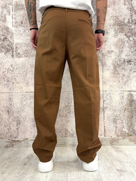 Pantalaccio cotone palazzo col. Tabacco