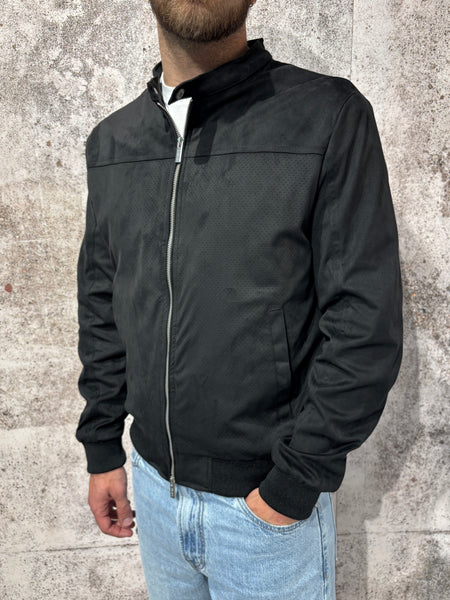 Biker ecopelle scamosciato nero