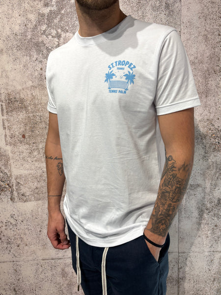 T-Shirt bianca St Tropez tennis