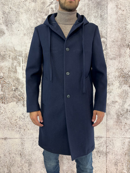 Cappotto blu modello Parka