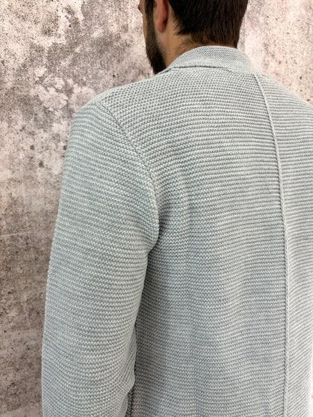 Giacca cardigan in maglia grigia