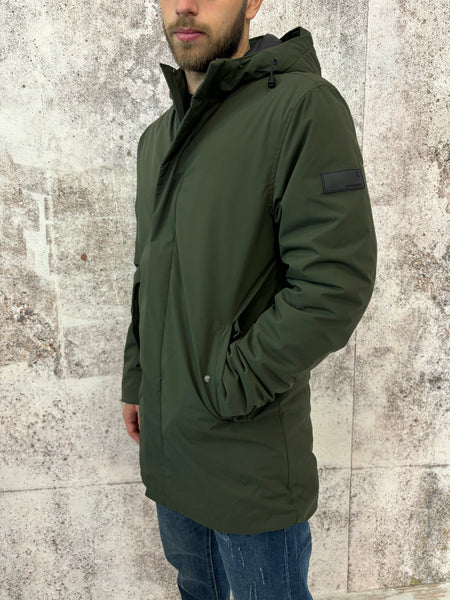 Parka tessuto tecnico verde Militare