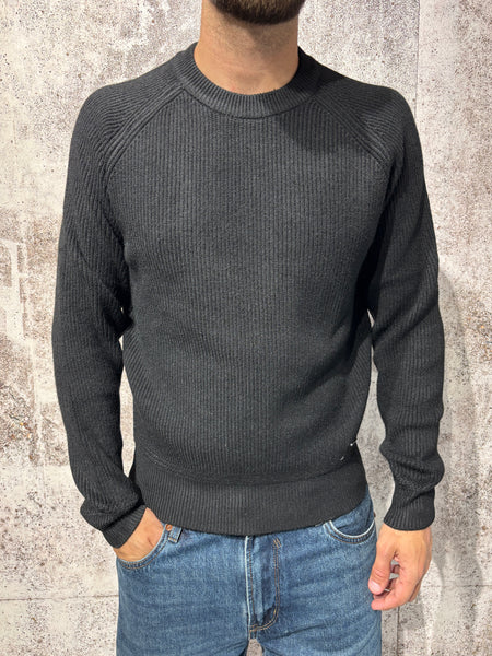 Maglione girocollo raglan nero art. GL35230