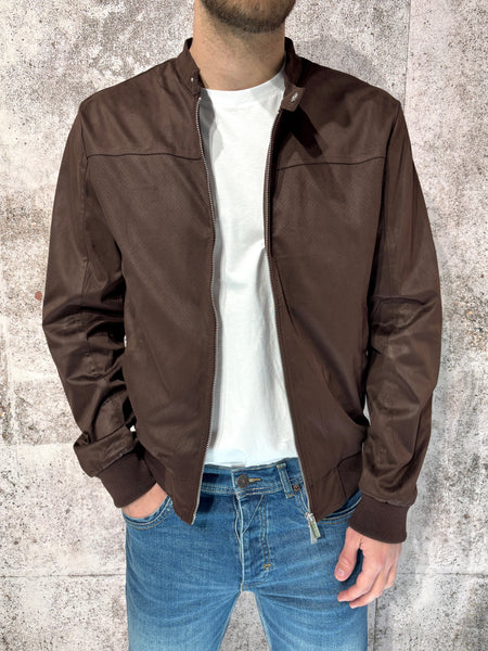 Biker ecopelle scamosciato moro
