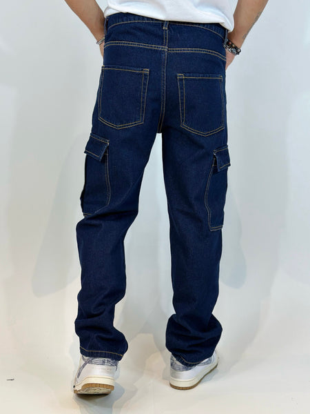 Jeans cargo lavaggio scuro