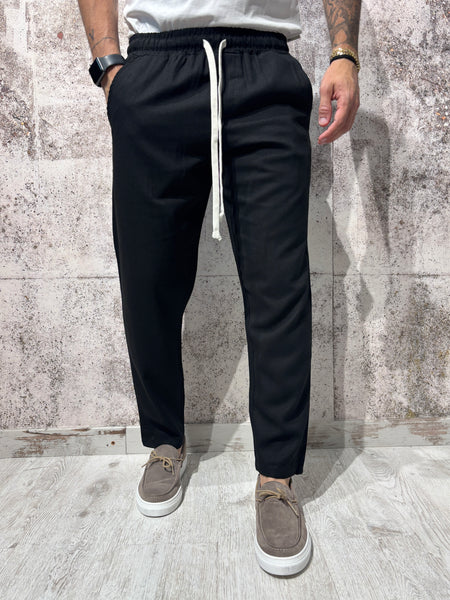 Pantalaccio nero misto lino