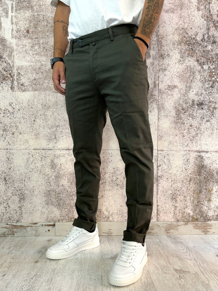 Pantalone chino verde militare Slim Fit