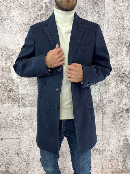 Cappotto foderato blu navy