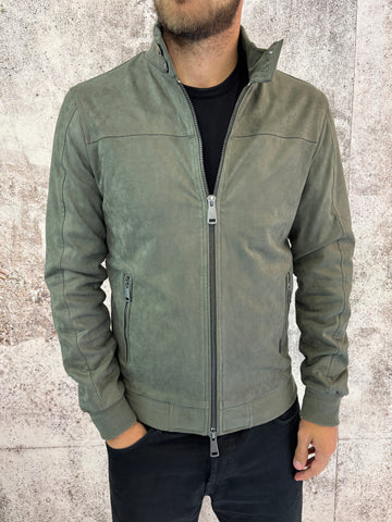 Giubbino mod. college scamosciato verde