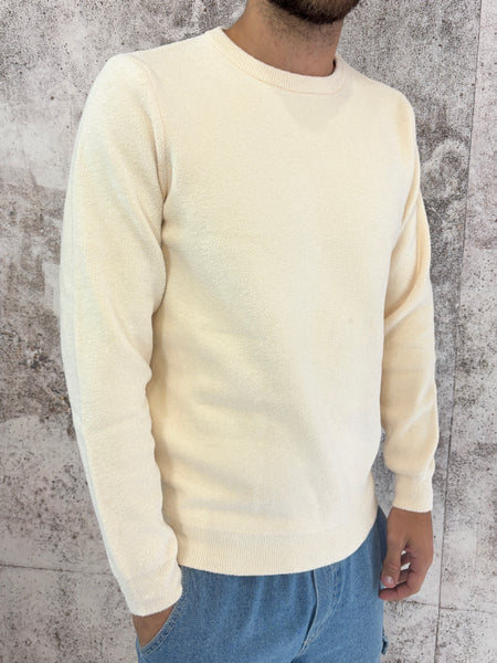 Maglione girocollo crema spugna