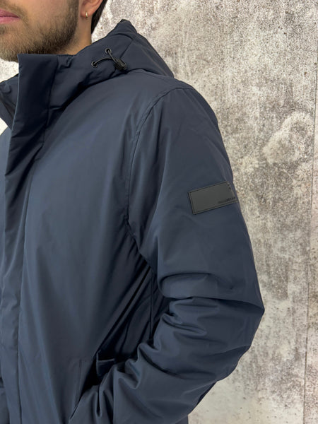Giubbotto parka lungo col. Blu