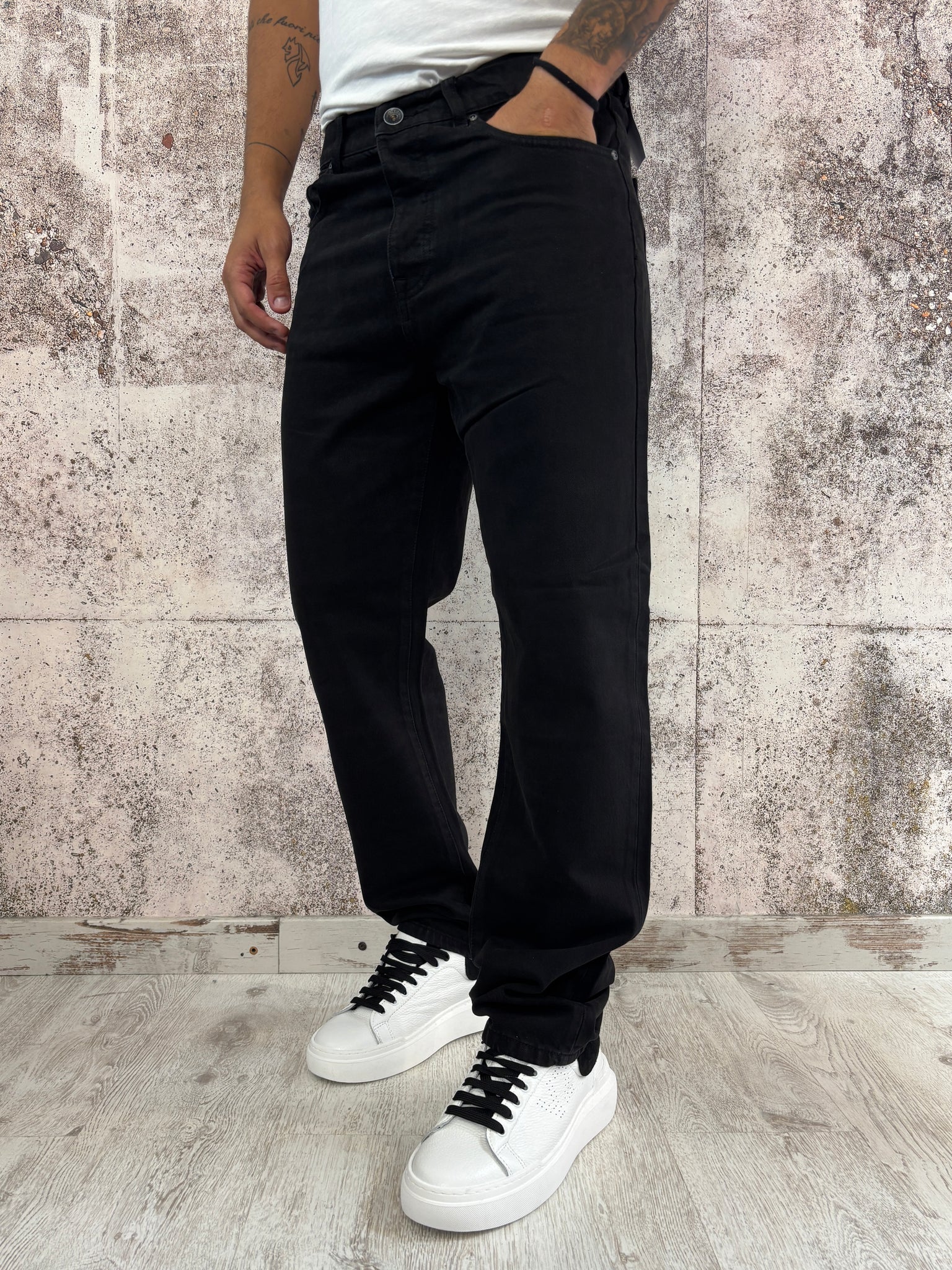 Jeans straight fit nero