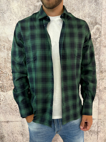 Camicia scozzese flanella verde/nera