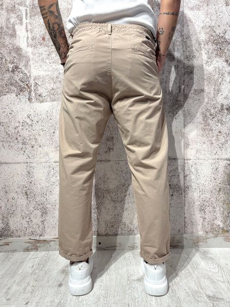 Pantalone beige doppia pinces