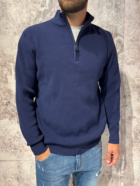 Maglione blu mezza zip costa inglese