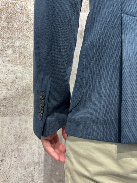 Giacca monopetto jacquard blu navy