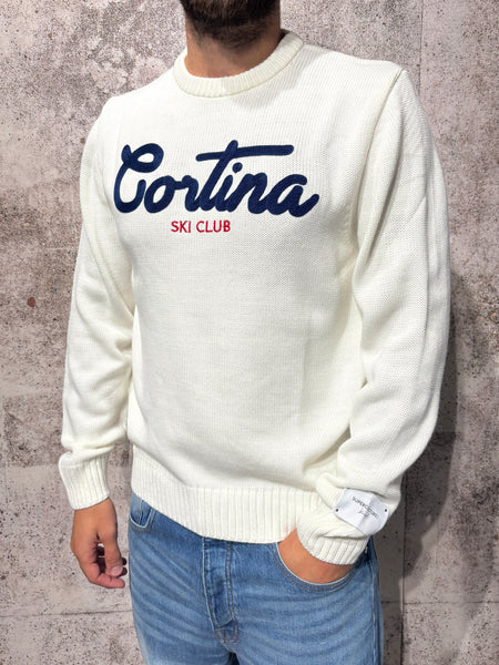 Maglione girocollo panna Cortina
