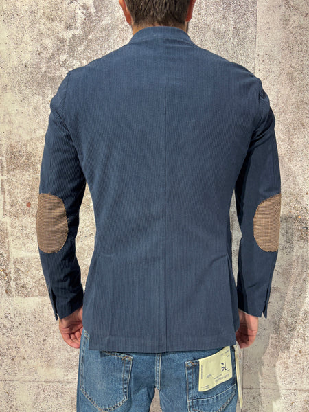 Giacca monopetto velluto blu
