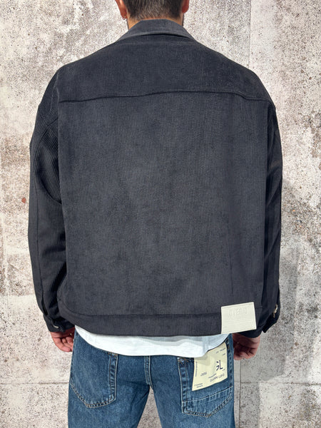 Giacca velluto nera Boxy fit art. J82