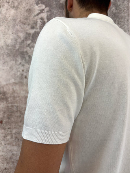 Polo in maglia m/m bianca