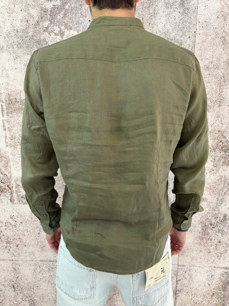 Camicia coreana lino militare
