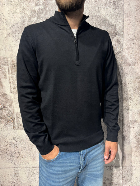 Maglioncino mezza zip nero GL3513