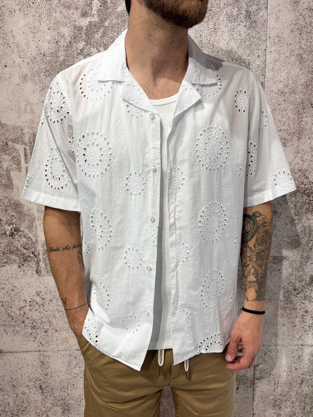 Camicia m/m bianca ricamata