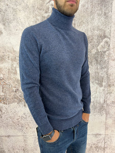 Dolcevita blu misto cashmere