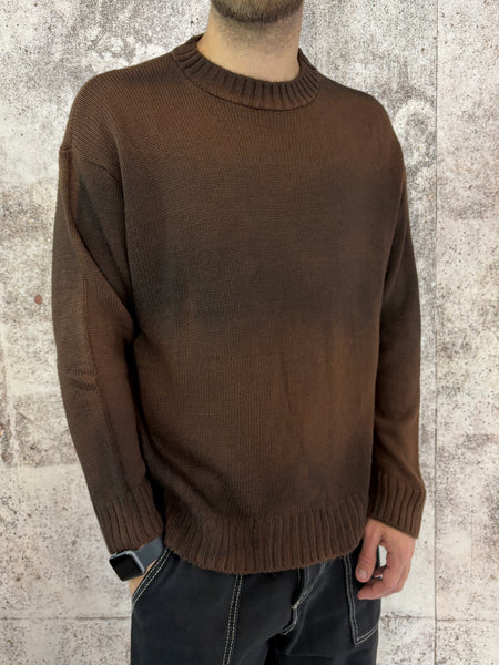 Maglione girocollo sfumato moro