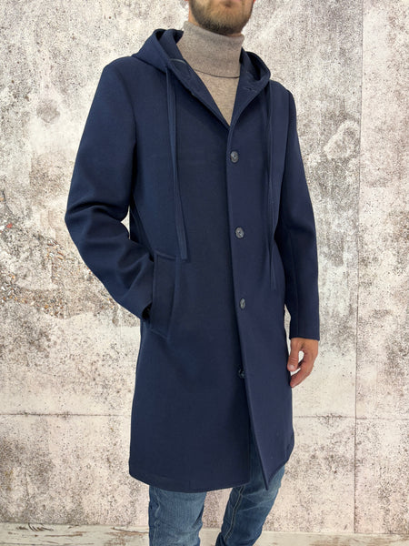 Cappotto blu modello Parka