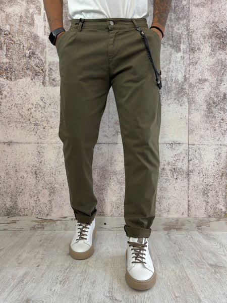Pantalone pince verde militare