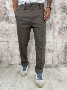 Pantalone beige pied de poule