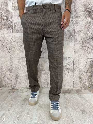 Pantalone beige pied de poule
