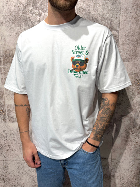 T-Shirt bianca orsetto streetwear