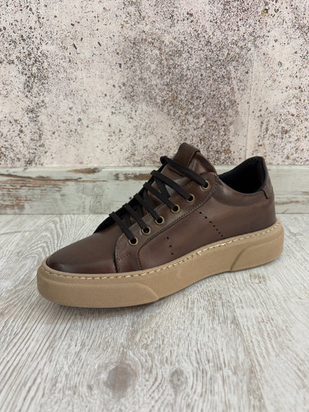 Sneakers pelle marroni