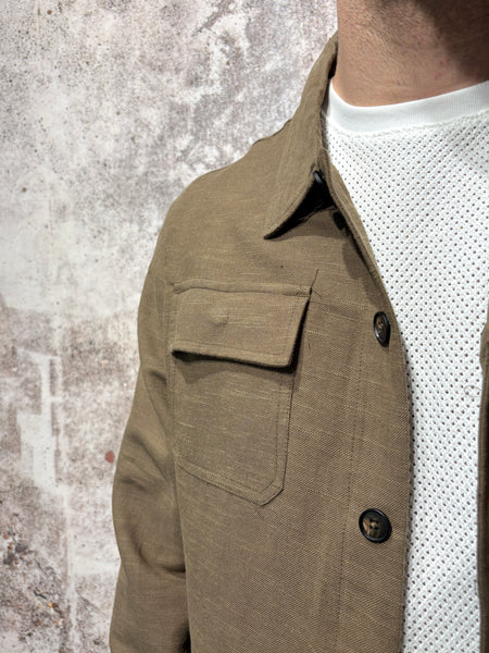 Camicia overshirt ramie' brown