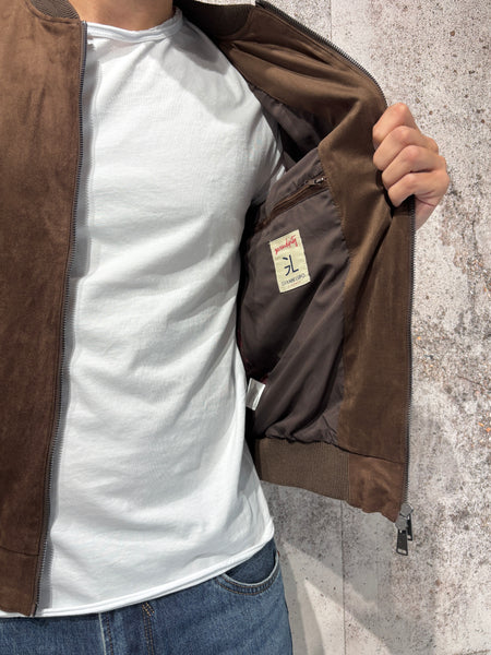 Giubbino bomber scamosciato coffee GL971