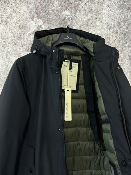 Parka tessuto tecnico nero