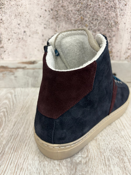 Sneakers alta Olympic blu/bordeaux