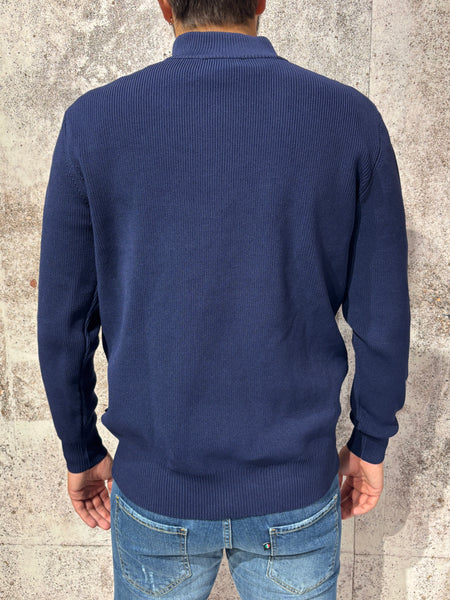 Maglione blu mezza zip costa inglese