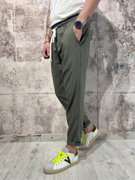 Pantalaccio verde misto lino