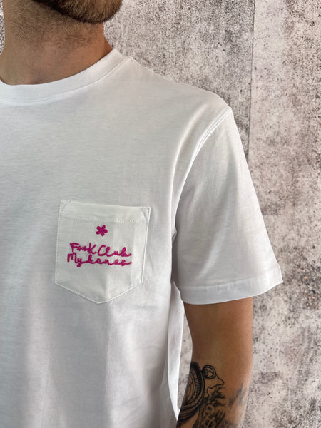 T-Shirt bianca taschino e ricamo F**K
