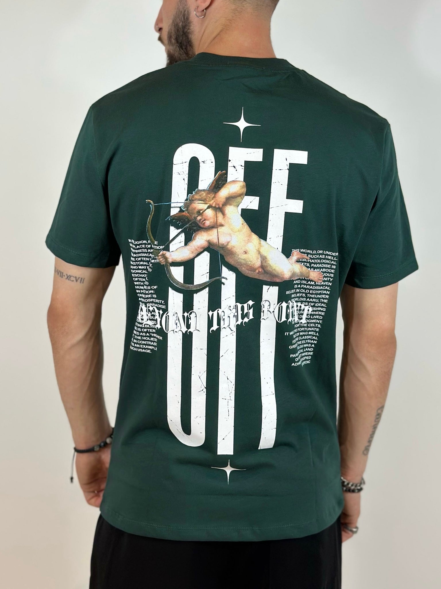 T-Shirt verde stampa off