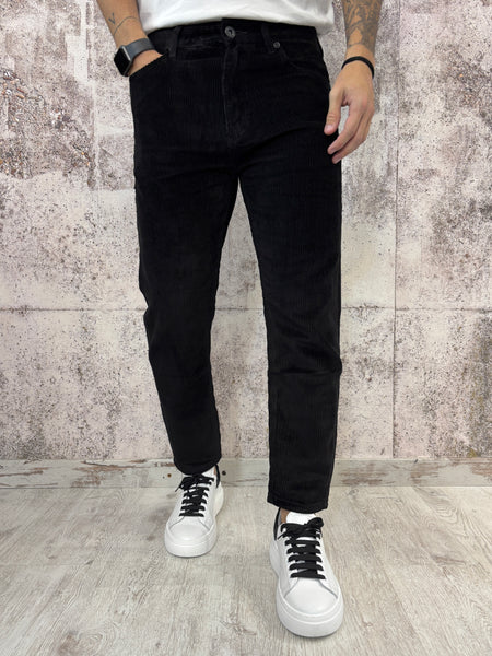 Pantalone velluto nero mod. Cooper