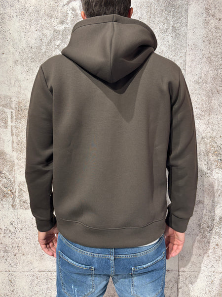 Felpa cappuccio moro full zip