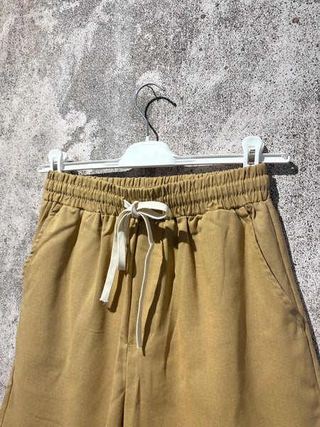 Bermuda misto lino camel